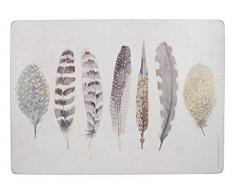 Creative Tops Set de Table rectangulaire avec Dos en liÃ¨ge Motif Plumes Multicolore 40 x 29 cm