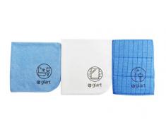 Lot de 3 chiffons Glart en microfibres pour la baignoire, les toilettes, la douche, la salle de bain, les sanitaires et le mÃ©nage en gÃ©nÃ©ral.