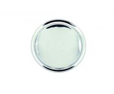 TheKitchenette Plateau Rond en Acier Inoxydable Gris Diamètre 40 cm