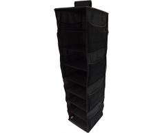 Neusu Rangement De Penderie Supérieur (Noir, 8 Etagères)
