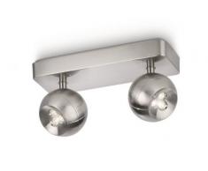Philips Ledino Plafonnier LED Aluminium Acier Brossé 2 x 75 W