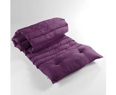 BAIN DE SOLEIL 60 x 180 CM COTON UNI PACIFIQUE PRUNE