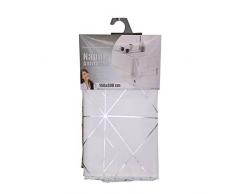 douceur dintérieur nappe rectangle 150x300cm metallise quadris blanc/argent