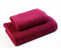 EL DRAGON BLANCO Pack Lavabo avec Serviette de Bain (50X100 ; 100X150) Grenat foncé