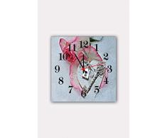 Bonamaison Horloge Murale en MDF, Multicolore, 30 x 30 cm