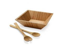 eBuyGB Couverts Ã Salade et Bowl-Dining Table de Cuisine Pique-Nique BBQ CuillÃ¨res, Bambou, Naturel, 18.39Â x 17.81Â x 8.61Â cm