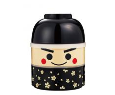 Hakoya 52075-0 Kokeshi - Musashi Bento Boîte à Repas Plastique Noir 12,7 x 12,7 x 17 cm