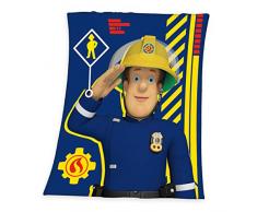 Herding Couverture Polaire Sam le Pompier, 130 x 160 cm, Polyester, Bleu