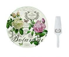 COFFRET PLAT A TARTE AVEC PELLE EN PORCELAINE JARDIN BOTANIQUE