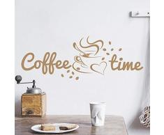 Coffee Time Sticker Mural Motif cafÃ© et cafÃ© Marron Clair 125 x 45 cm
