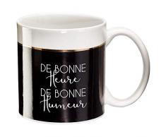 Draeger - Mug Original - Tasse Ã ThÃ© Ã Offrir en Cadeau Ã Vos Proches - Tasse Ã CafÃ© en Porcelaine Fine - 350 ML 8 cm de diamÃ¨tre x 8,5 cm de Hauteur de Bonne Heure de Bonne Humeur