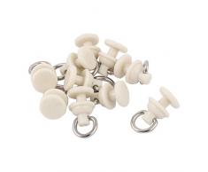 Sourcingmap Rail Ã Rideau en Plastique pour Porte coulissante roulettes Lot de 10 bigoudis Beige