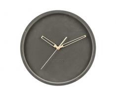 Karlsson KA5815GY Horloge murale ronde Lush velours Gris foncé Ultra-silencieuse D30 x 6 cm, Gris
