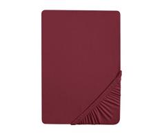 Biberna 77144 Drap housse en jersey stretch, selon Oeko-Tex Standard 100, env. 180 x 200 cm Ã 200 x 200 cm, Lilas (Burgund)