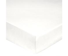 Blanc des Vosges Uni Percale Drap housse 4 tÃªtes 140 x 190 bonnet de 30cm Blanc