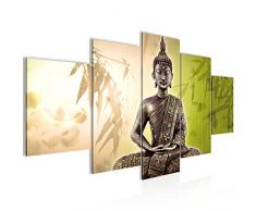 Tableau decoration murale Bouddha 200 x 100 cm - XXL Impression sur Toile Salon Appartment 5 Parties - prÃªt Ã accrocher - 500351c