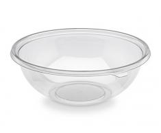 GUILLIN SL2200C CARTON DE 36 Saladier Rond 2200Cc avec Option Couvercle, Plastique, Transparent, 26 x 26 x 6,2 cm