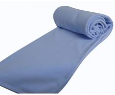 Couverture polaire thermotec 350 grs-infiniment douce - 100% polyester - OURSON - Bleuet B1 - 220 x 240