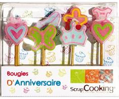 ScrapCooking 5008 8 Bougies - Princesse, Paraffine, Multicolore, 10,5 x 10 x 2 cm