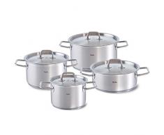 Fissler Berlin / Lot de Casseroles En Acier Inoxydable, 4 PiÃ¨ces (3 Casseroles, 1 RÃ´tissoire), Avec Couvercle En Verre, Empilable, Avec Aide Ã La Verse, Induction