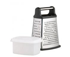 Kitchen Craft MCGRATCOL RÃ¢pe 4 Faces, Acier Inoxydable, Noir, 9 x 12 x 16 cm