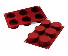 Silikomart 26.127.00.0060 SF127 Moule Forme Cylindre 6 Cavités Silicone Terre Cuite
