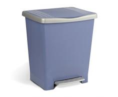 TATAY 1101400 Poubelle à Pédale 23 L Plastique Bleu 33,5 x 30 x 39 cm