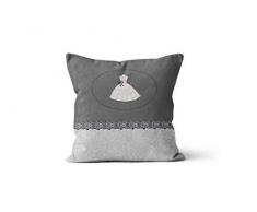 Soleil docre Anais Coussin dÃ©coratif, Coton, Gris, 40 x 40 cm