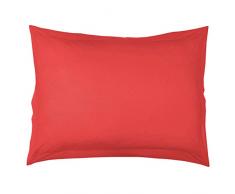 Douceur dIntÃ©rieur LINA Taie doreiller Volant Plat Coton Corail 50 x 70 cm
