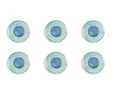 Villa DEste Home Tivoli 2193072 Lot de 6 assiettes plates en porcelaine