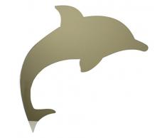 Mungai Mirrors Miroir Acrylique Dolphin, Plastique, Argent, 30Â cm