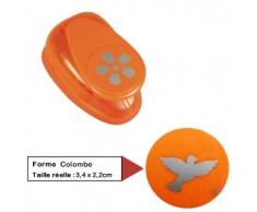 Rayher 89857000 perforatrice fantaisie: colombe, perforeuse papier en plastique, perforatrice scrapbooking idÃ©ale pour papier/carton de jusquÂÂÃ Â 200 g/m2, Ã Â 3,81 cm, (1,5), blister-LS 1piÃ¨ce, orange/gris