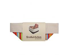 slowroom Décoration Panier à Pain Coton, Rayures colorées, 12,5 x 12,5 x 10 cm