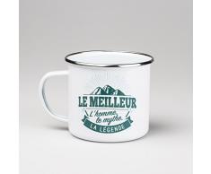 LES BONS GARS 04208000018 Tasse Meilleur-04208000018, MÃ©tal, Blanc, 9,5 cm