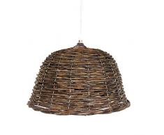 Rebecca Mobili Lampe Suspension en Osier, Lampe au Plafond Style Vintage Marron, Cuisine Salon, Max 60 W E27 GLS - 34 x 44 x 44 cm (HxLxL) - Art. RE6207