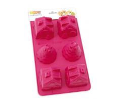 ScrapCooking 3145 Moule 3D - Village de NoÃ«l, Silicone, Rose, 31,5 x 17,5 x 6 cm