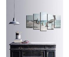 Bonamaison DÃ©coration Murale Ensemble de 5 Impression sur Toile, Dimensions: 100 x 60 Cm - ConÃ§u et fabriquÃ© en Turquie