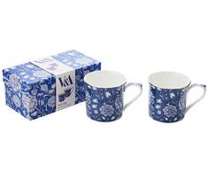 V&A William Morris Lot de 2 tasses en porcelaine fine Motif tulipe sauvage