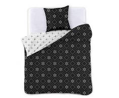 DecoKing Parure de Lit 135x200 cm 1 Taie doreiller 80x80 cm Housse de Couette Micro-Fibre GÃ©omÃ©trie GÃ©omÃ©trique Noir Blanc Gris Anthracite Graphite Acier Snowy Night Hypnosis Collection