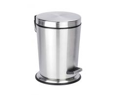 Wenko 21540100 Poubelle à Pédale avec Frein de Chute Conique 5 L Inox Dimensions 21,0 x 21,0 x 30,0 cm