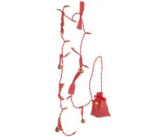 Star Guirlande lumineuse LED Bandy Bell matière : tissu, câble : rouge, 10 LED blanches chaudes fonctionne avec pile, boîte à fenêtre avec,