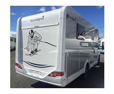 TATOUTEX Stickers Skieur - Jaune, L 90cm x H 60cm