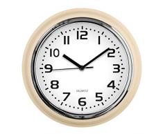 Premier Housewares 2200637 Horloge Murale en Plastique Finition ChromÃ© Ivoire