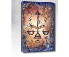 Bonamaison Peinture sur toile, multicolore, 70 x 100 cm - Conçu et fabriqué en Turquie