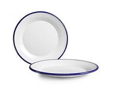 IBILI 901126 Assiette Plate, Papier, Blanc/Bleu, 26 cm