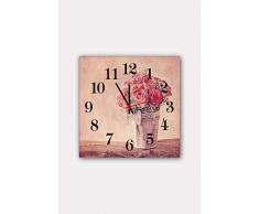 Bonamaison Horloge Murale en MDF, Multicolore, 30 x 30 cm