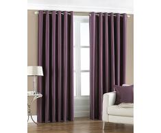 Riva Paoletti Fiji Paire de Rideaux avec Åillets, Polyester, Aubergine, 90 x 90 (229 x 229cm)