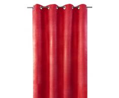 Bel Air 0400057-0001 Shade Rideau Suédine Motif Frappé Effet Strié Finition Oeillets et Ourlets Coquelicot 140 x 250 cm