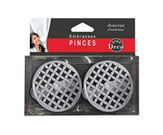 douceur dintérieur 2 embrasses pince (0)7cm metal peint rondoline gris
