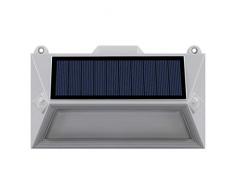 Projecteur solaire applique mural eclairage puissant LED blanc POLY 17cm avec double détecteur de mouvement 2 modes